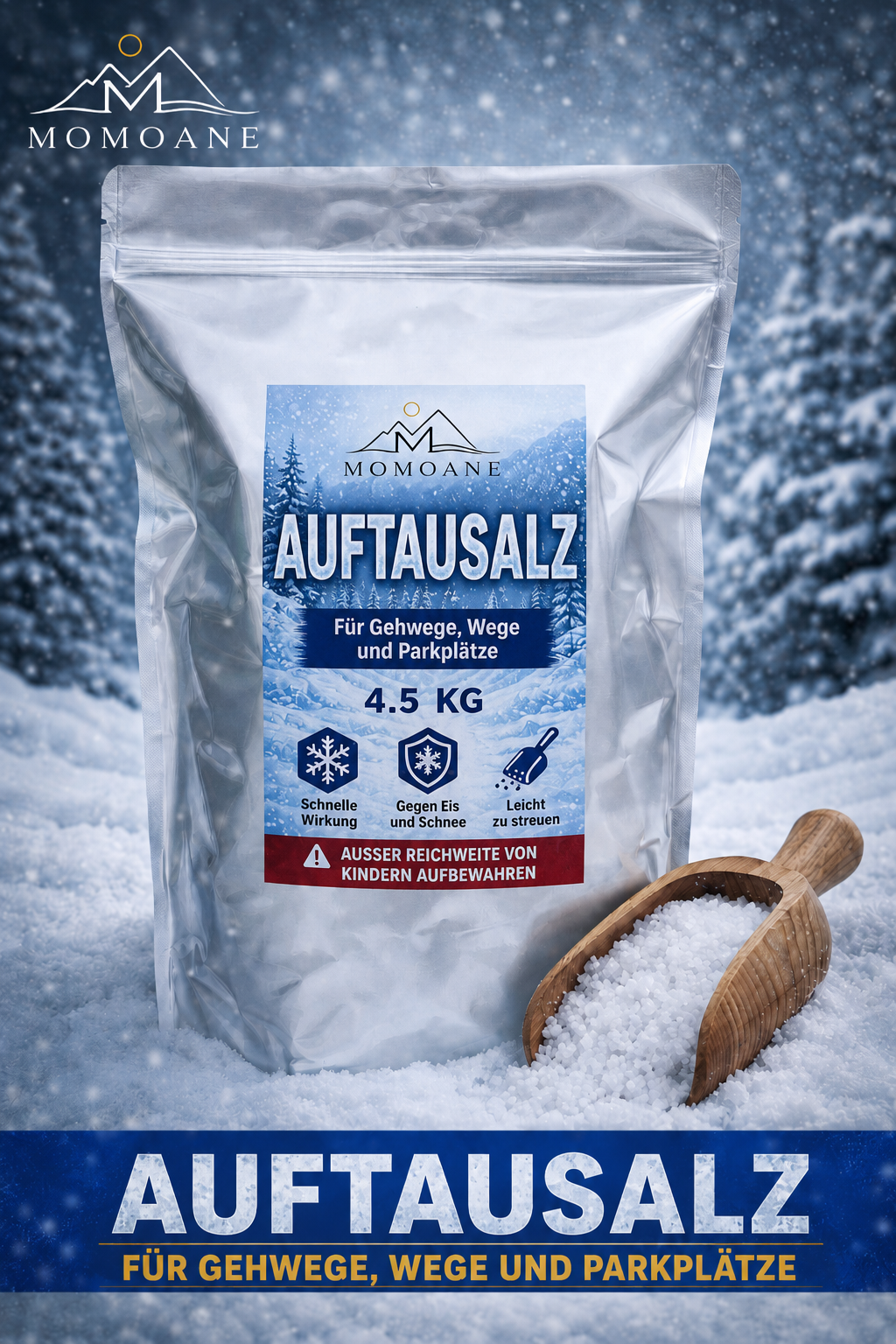 Premium Auftausalz (4,5 kg) – Schnell wirkendes Eis- und Schneeschmelzmittel für Gehwege, Wege & Parkflächen