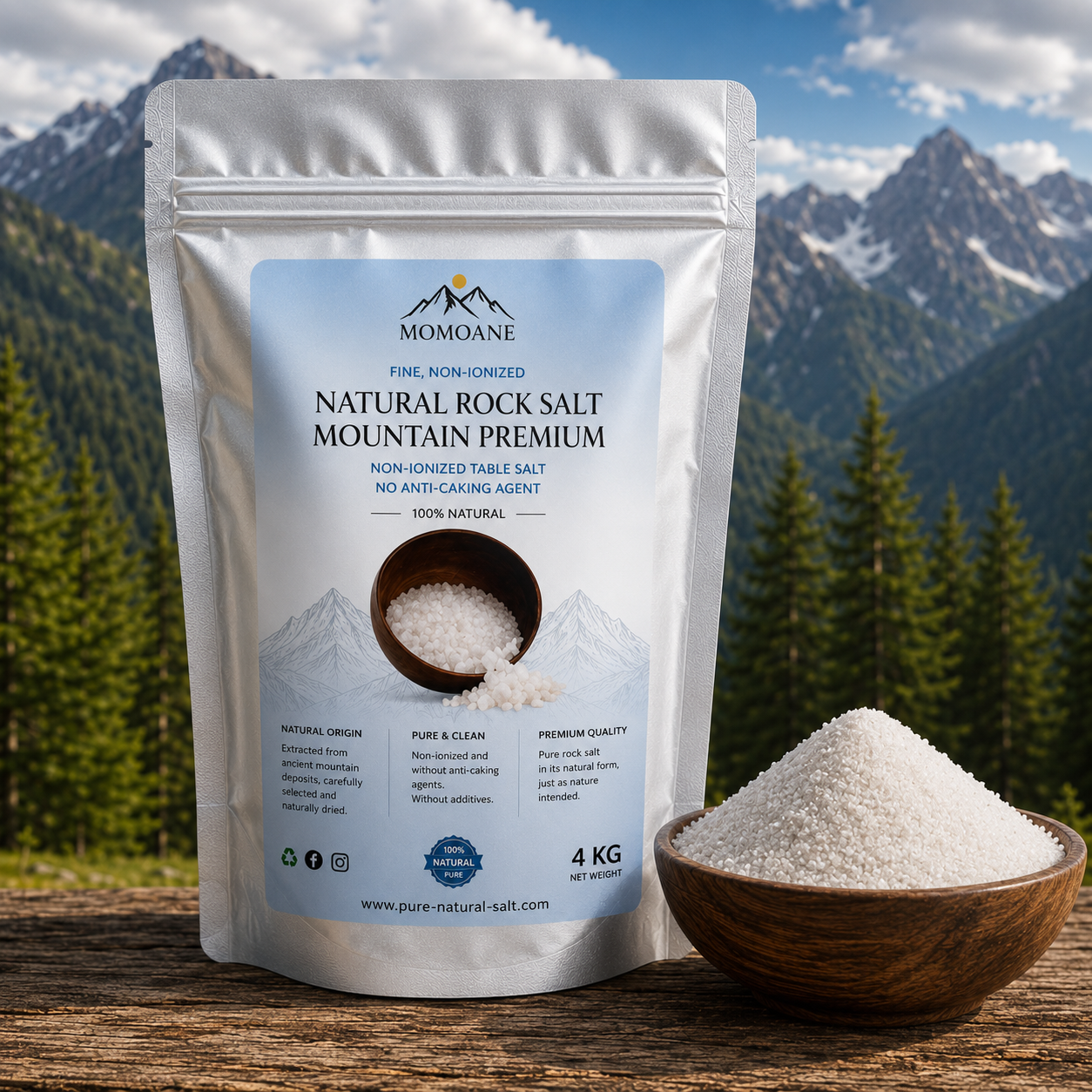 [4 kg] Premium Salz ohne Jod – Frei von Rieselhilfsstoffen