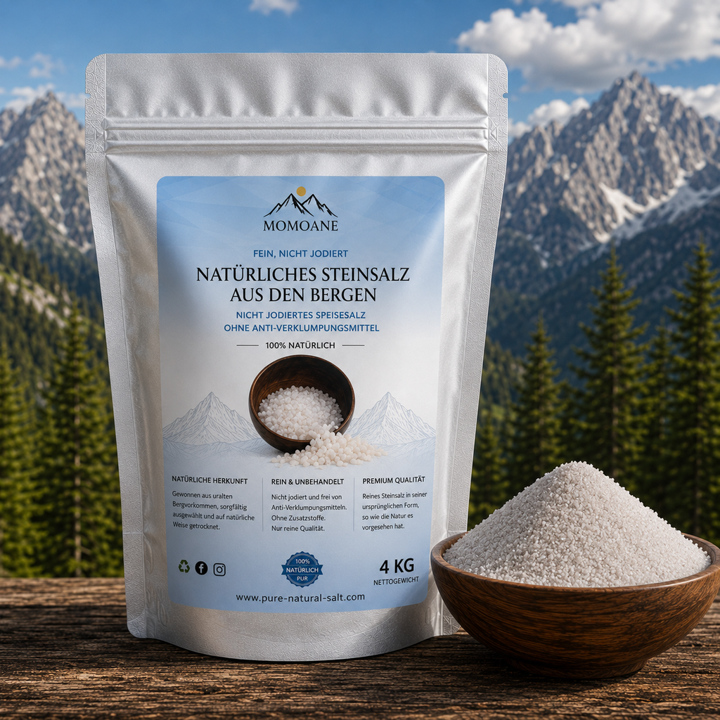 [4 kg] Premium Salz ohne Jod – Frei von Rieselhilfsstoffen