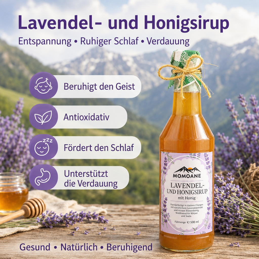 Lavendel-Honig-Sirup (500 ml) – Natürliche Entspannung, erholsamer Schlaf & Verdauungsunterstützung