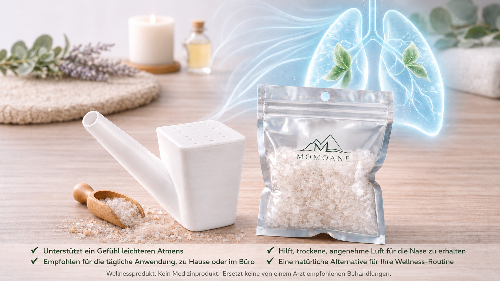 Salzinhalator (Natursalzpfeife) + Natursalz-Nachfüllung