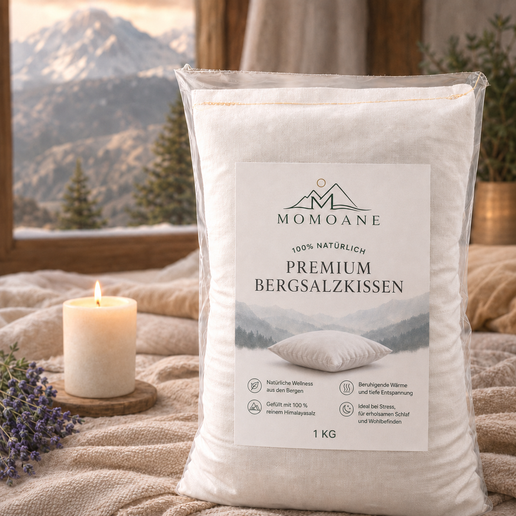 Premium Berg-Salzkissen (1 kg) – 100% dichte Naturbaumwolle, mikroplastikfrei