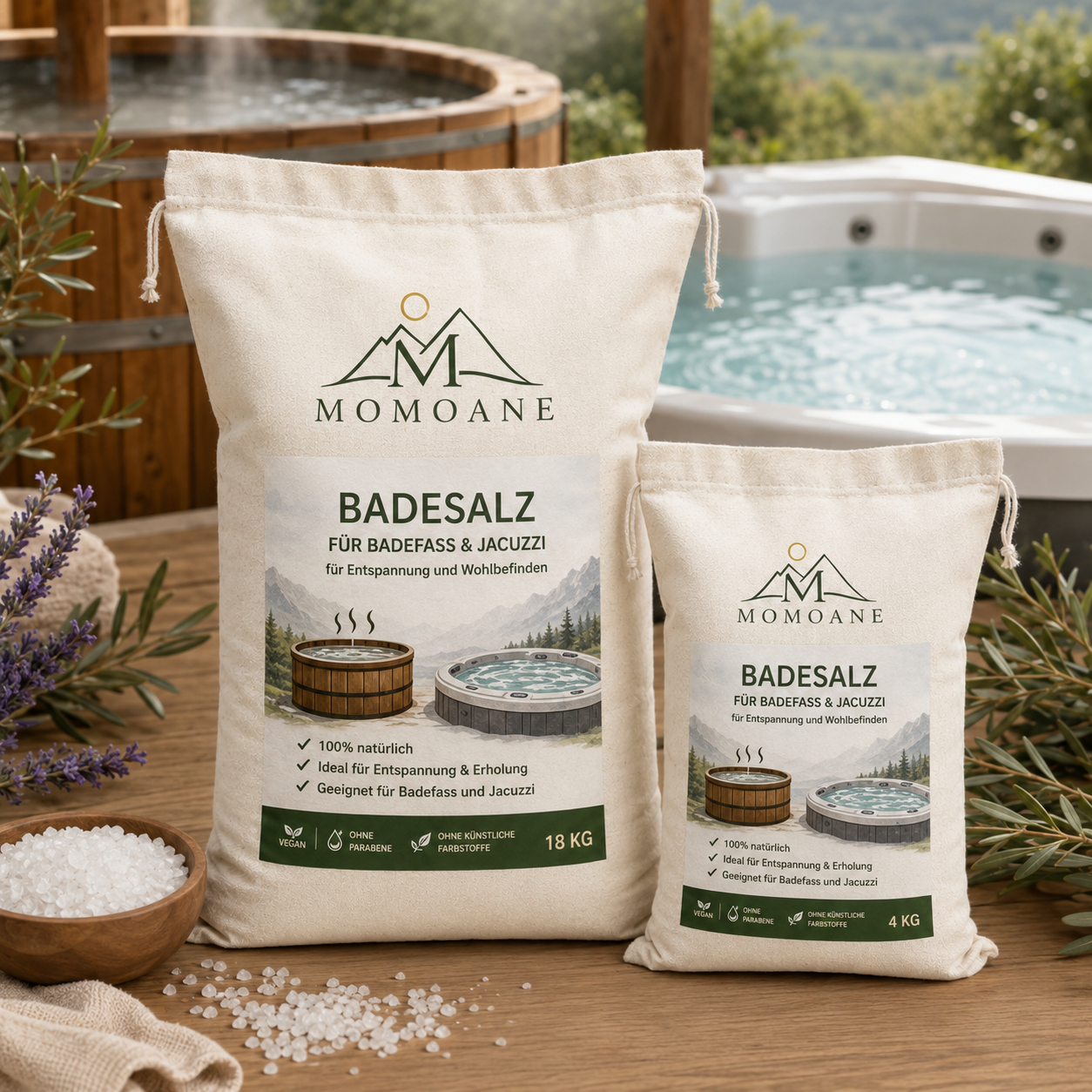 [22 kg] Premium-Mineral-Badesalz für Whirlpool & Jacuzzi (Zweikomponenten) – Mineral-Spa-Formel